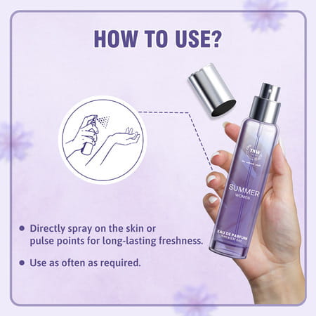 Tnw The Natural Wash Summer Eau De Parfum | Fresh Long Lasting Fragrance For Women 15 Ml