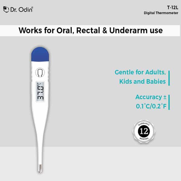 Dr. Odin T 12L Digital Medical Thermometer Quick 60 Second Reading Pack Of 2