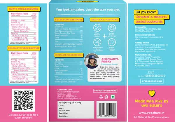 Yoga Bar Dessert Bar With No Added Sugar Variety Box Of 5X40g - 200Gm