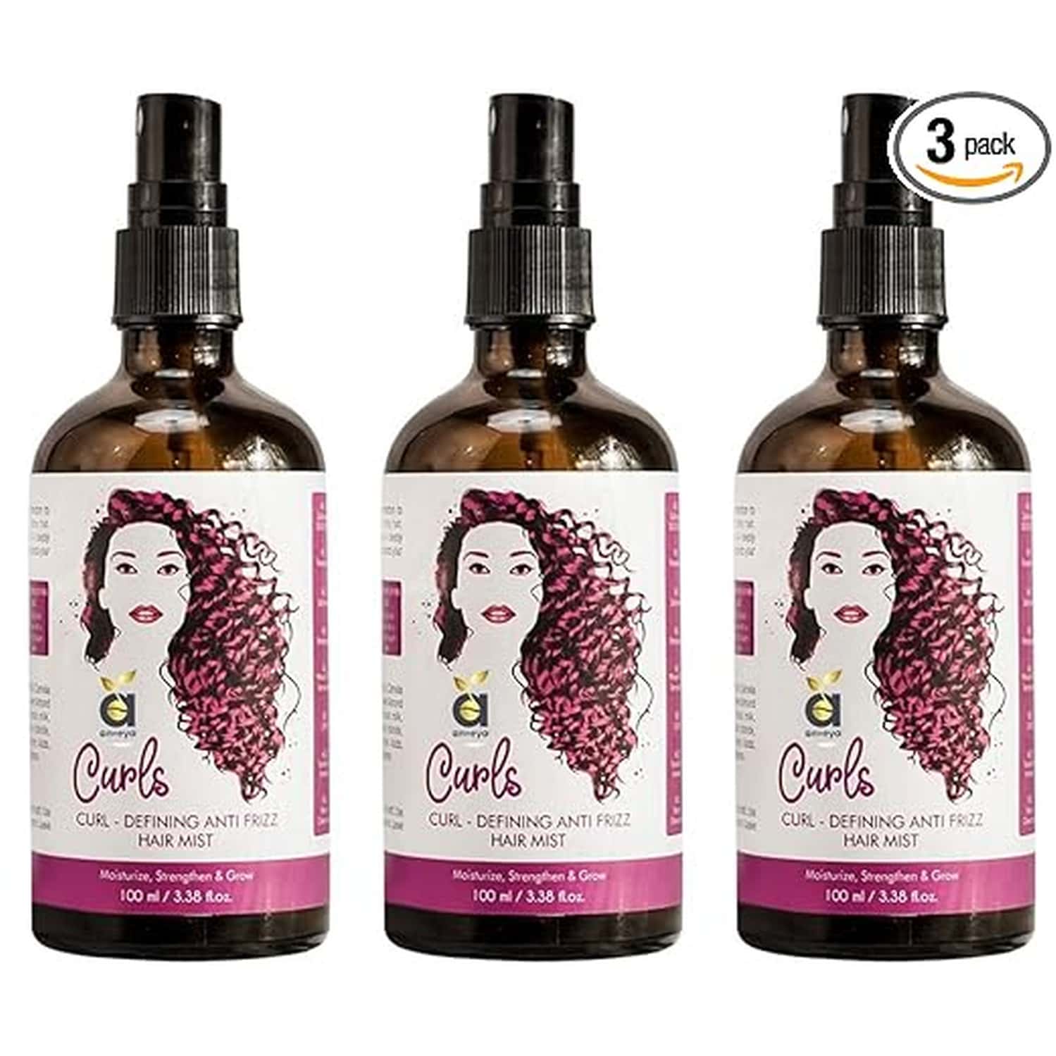 Anveya Men'S And Women'S Curls Hair Mist Spray 100ml X Pack Of 3
