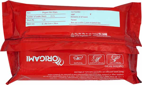 Origami So Soft Refreshing Facial Wet Wipes / Cleansing Face Wipe - Rose - 25'S