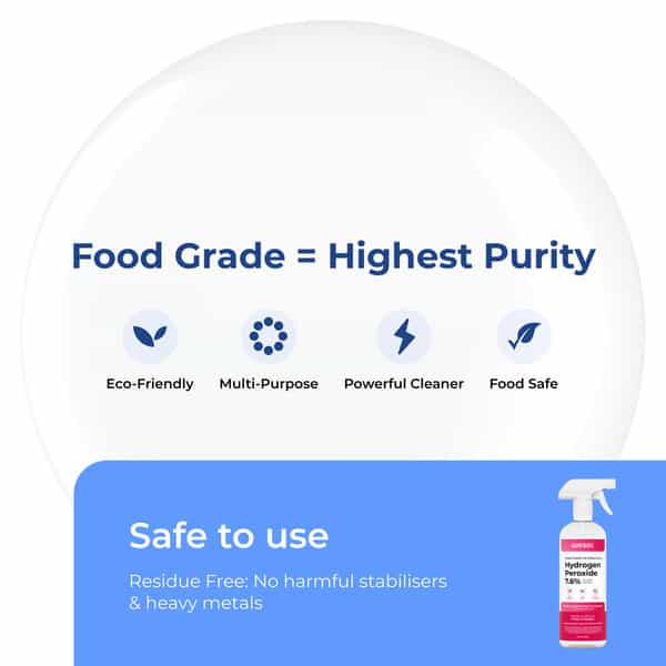 Wesol Food Grade Hydrogen Peroxide 7% Surface Cleaner Spray 500 Ml