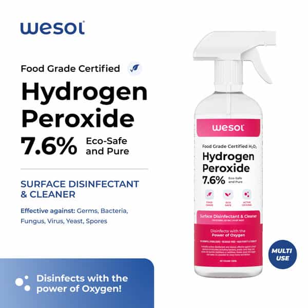 Wesol Food Grade Hydrogen Peroxide 7% Surface Cleaner Spray 500 Ml