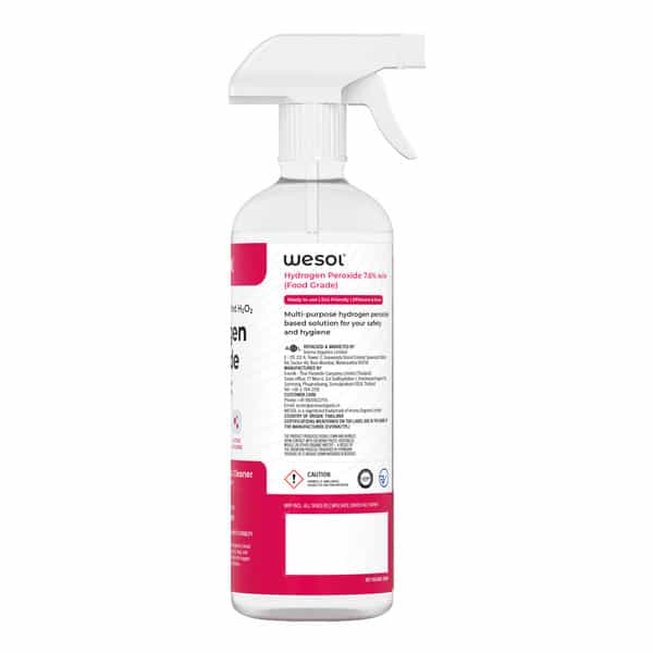 Wesol Food Grade Hydrogen Peroxide 7% Surface Cleaner Spray 500 Ml