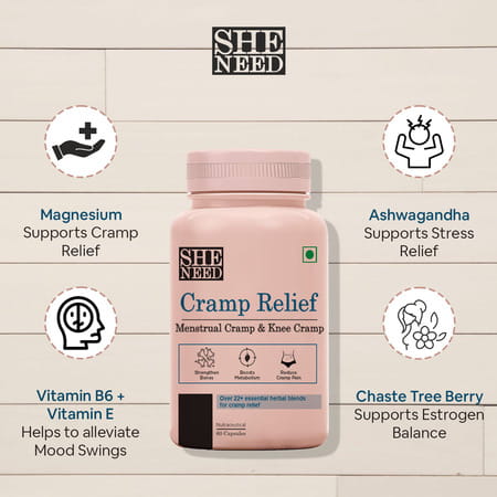 Sheneed Cramp Relief Supplement For Pms - 60 Capsule