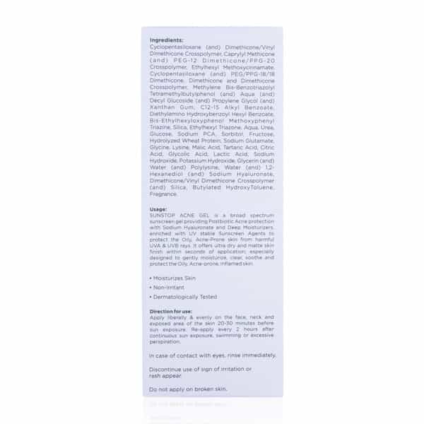 Sunstop Acne Spf 80 Advanced Sun Protection Gel 50 Gm