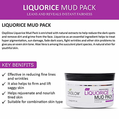 Oxyglow Herbals Liquoric Mud Pack|Reducing Wrinkles|Rejuvenate And Nourish|All Skin Type|500gram
