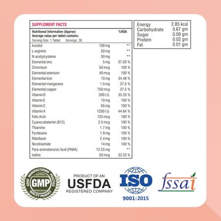 Healthbest Conception Support Tablets Fertility Supplement For Women - 30 Tablets