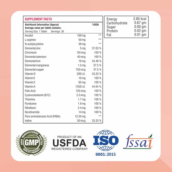 Healthbest Conception Support Tablets Fertility Supplement For Women - 30 Tablets