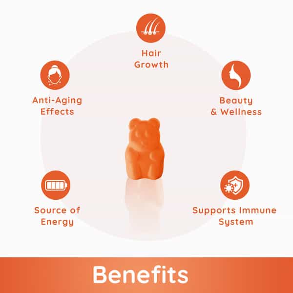 Purna Superfruits Collagen Mixed Fruit Flavor Gummies For Hair And Skin 30 Day Pack