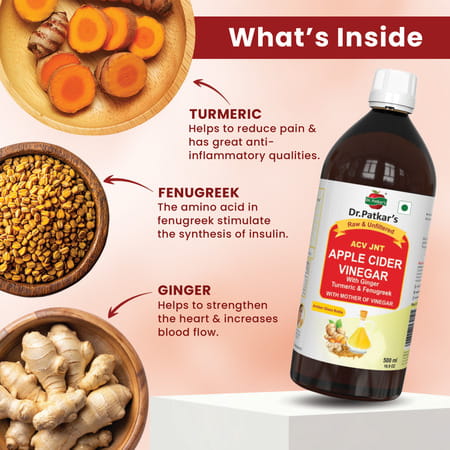 Dr. Patkar'S Apple Cider Vinegar With Ginger | Turmeric & Fenugreek 1000 Ml