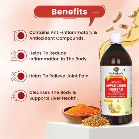 Dr. Patkar'S Apple Cider Vinegar With Ginger | Turmeric & Fenugreek 1000 Ml