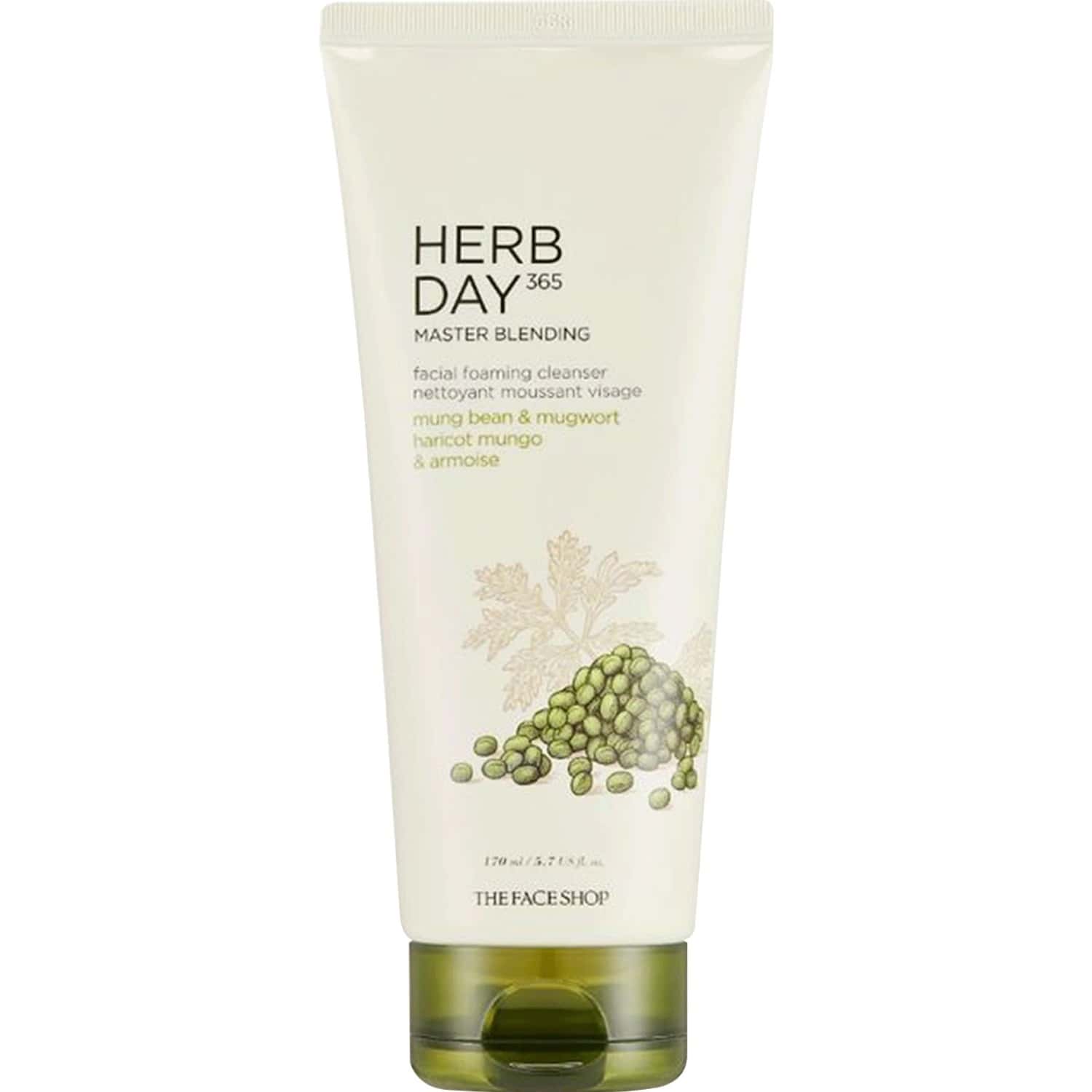 The Face Shop Herb Day 365 Master Blending Foaming Cleanser Mungbean & Mugwort- 170 Ml