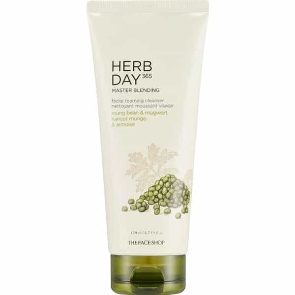 The Face Shop Herb Day 365 Master Blending Foaming Cleanser Mungbean & Mugwort- 170 Ml