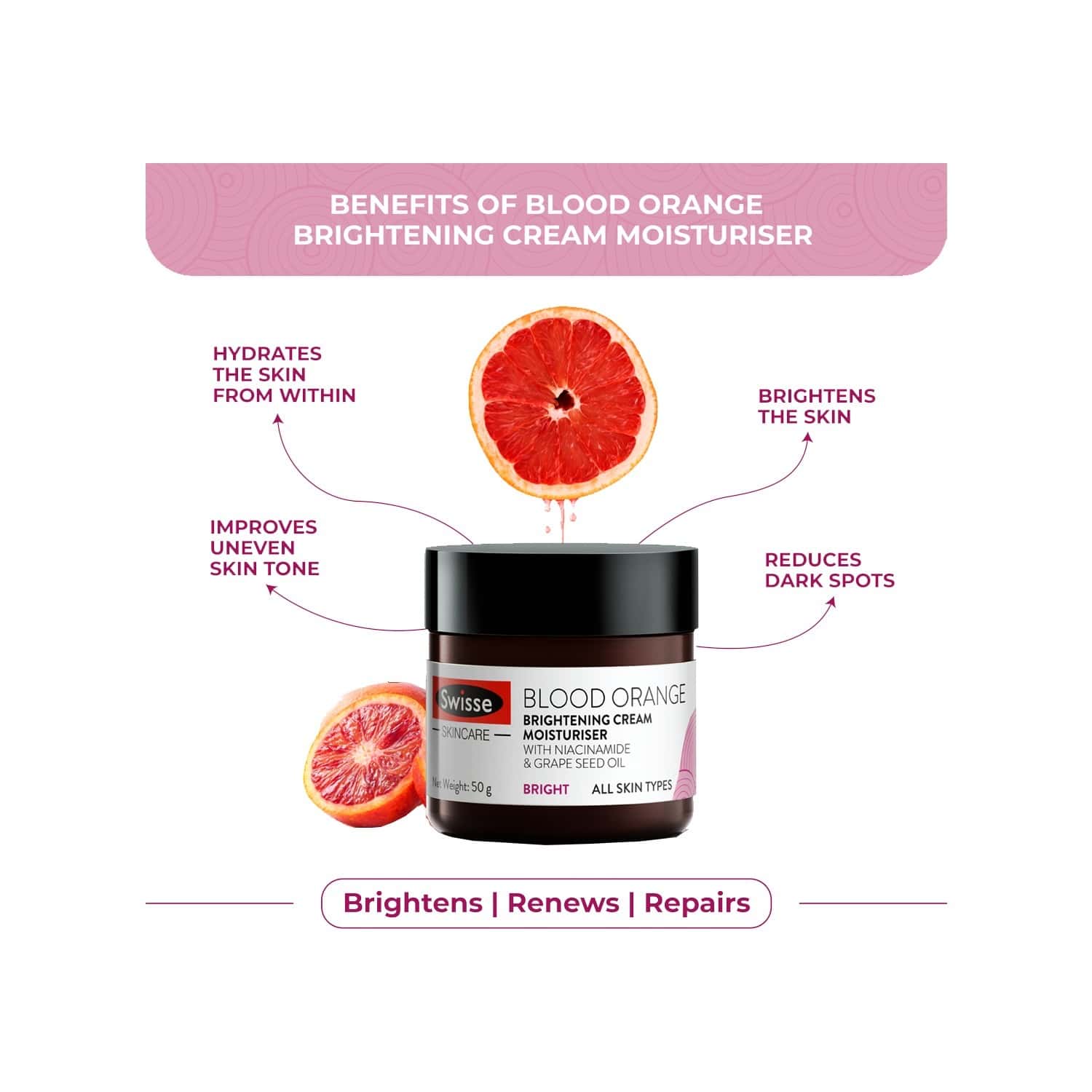 swisse skincare blood orange brightening cream moisturiser 50ml