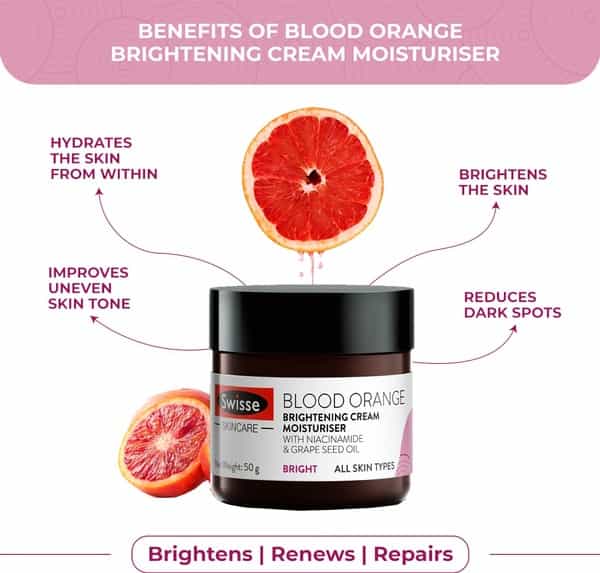 Swisse Sc Blood Orange Brightening Cream Moisturiser For Uneven Skin Tones & Dull Skin - 50 G