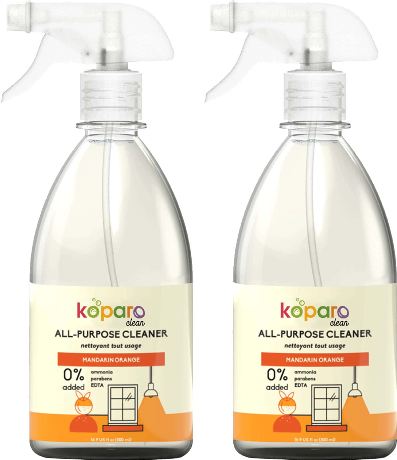 Koparo All Purpose Natural Cleaner Liquid Spray For Bathroom Kitchen And Glass Child Safe 500 Ml X 2