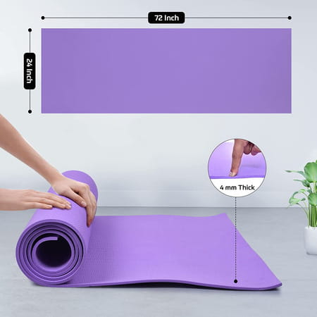 Beatxp Purple Color (4mm) Eva Yoga Mat For Women & Men|Textured Surface|High Resilience Exercise Mat