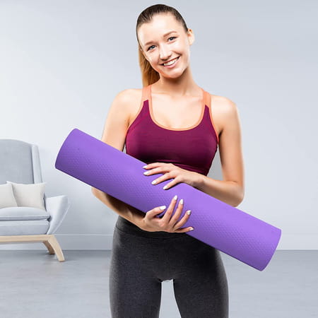 Beatxp Purple Color (4mm) Eva Yoga Mat For Women & Men|Textured Surface|High Resilience Exercise Mat