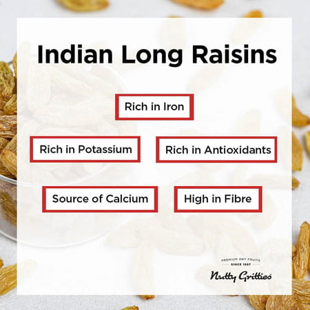 Nutty Gritties Indian Long Raisins - 400g (2 Pack Of 200g Each)