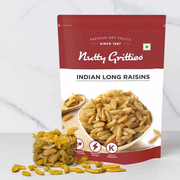 Nutty Gritties Indian Long Raisins - 400G (2 Pack Of 200G Each)