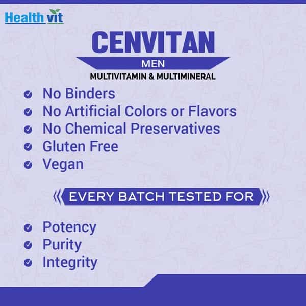 Healthvit Cenvitan Men Multivitamin & Multimineral With 24 Nutrients -60 Tablets