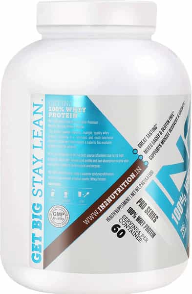 In2 100% Whey Protein (Rich Chocolate 2Kg) 25G Protein 5.5G Bcaas 4G Glutamine