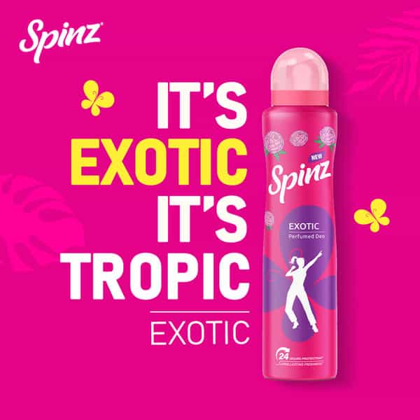 New Spinz Exotic Perfumed Deo For Women,Bulgarian Rose Fragrance For Long Lasting Freshness, 200Ml