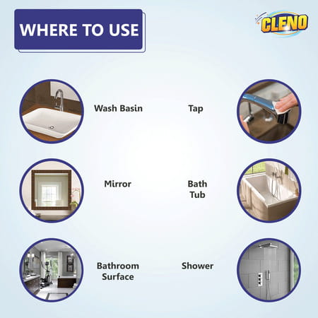 Cleno Bathroom Cleaner Wet Wipes For Shower/ Wash-Basin/Floor - 50 Wipes (Pack Of 2)