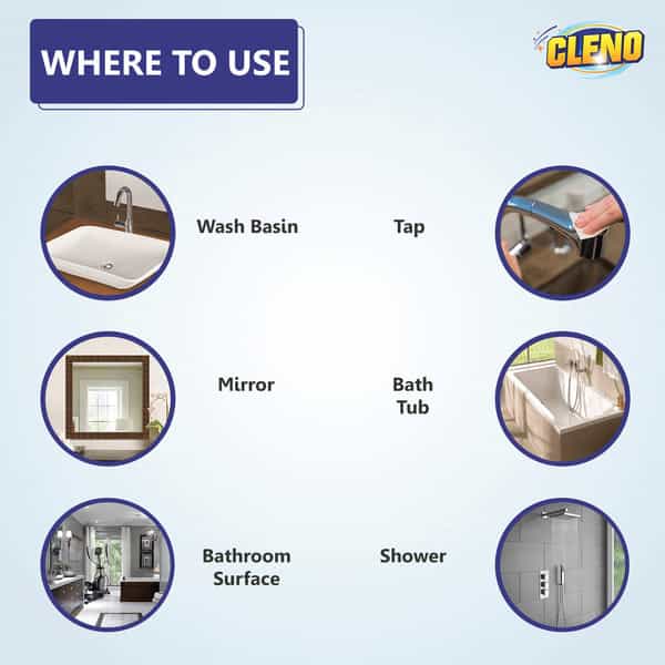 Cleno Bathroom Cleaner Wet Wipes For Shower/ Wash-Basin/Floor - 50 Wipes (Pack Of 2)