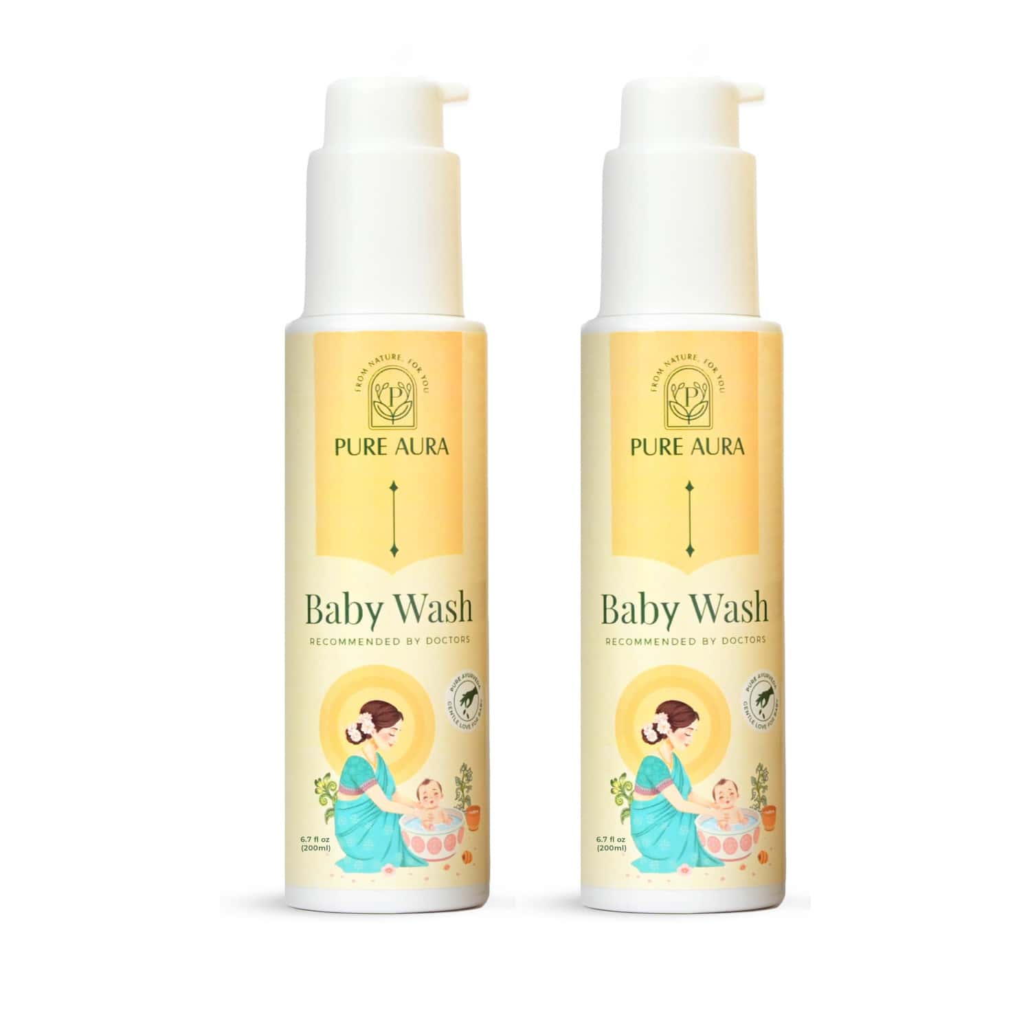 Pure Aura Baby Body Wash Ayurvedic Baby Wash With 12 Natural Herbs 200ml Pack Of 2