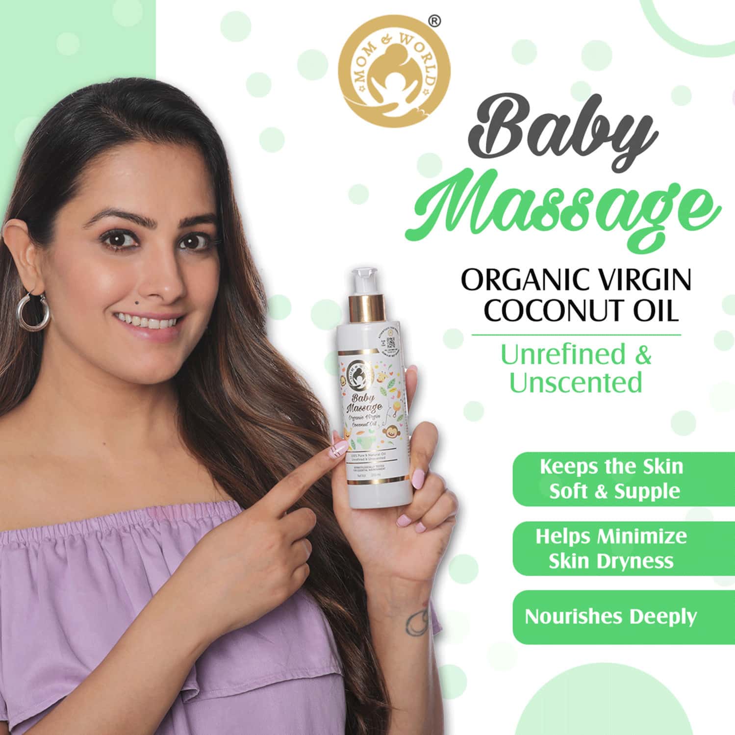 Buy MOM & WORLD BABY MASSAGE PURE ORGANIC VIRGIN COCONUT OIL COLD