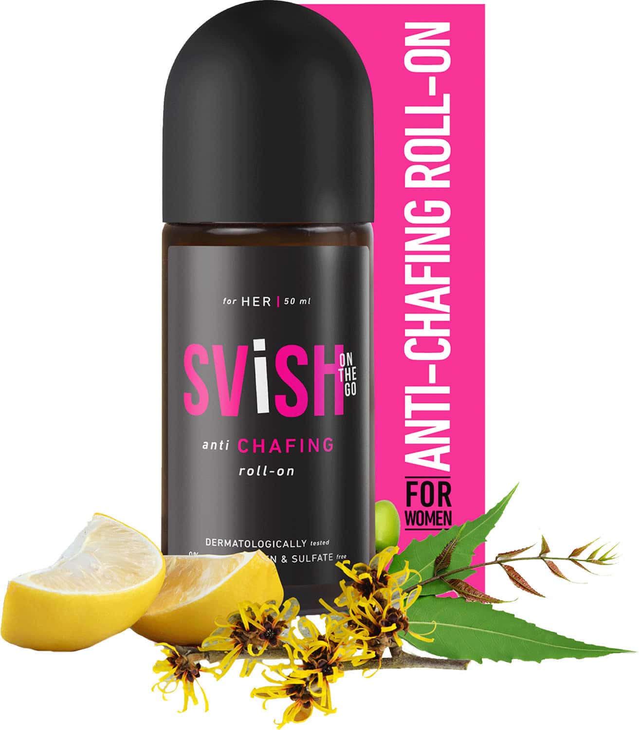 Svish On The Go Anti-Chafing Roll On For Women Reduces Bra Rash, Inner Thigh Rash, Period Rash, 50ml