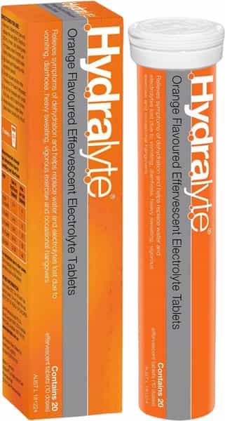 Hydralyte Effervescent Electrolyte Tablets | Adults | Orange | 20 Tablets