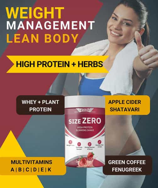 Sos Nutrition Weight Loss Size Zero High Protein Women Strawberry Slimming Shake -300G