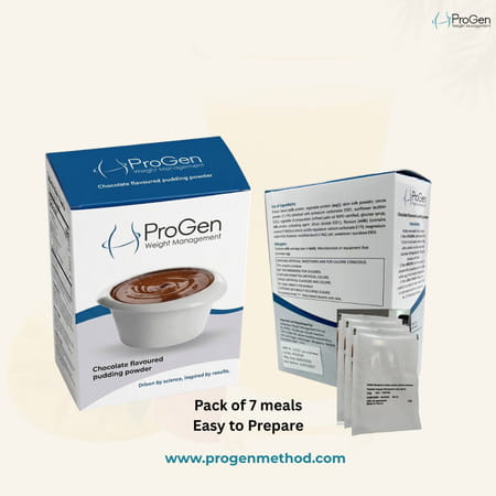 Progen Chocolate Pudding | 15 G Of Protein Per Meal | Pack Of 7 105 Gm