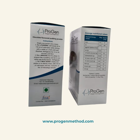 Progen Chocolate Pudding | 15 G Of Protein Per Meal | Pack Of 7 105 Gm
