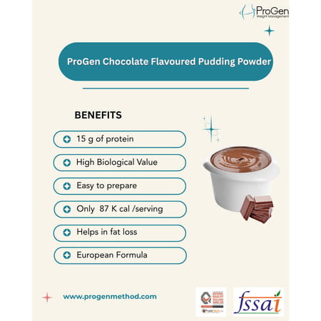 Progen Chocolate Pudding | 15 G Of Protein Per Meal | Pack Of 7 105 Gm