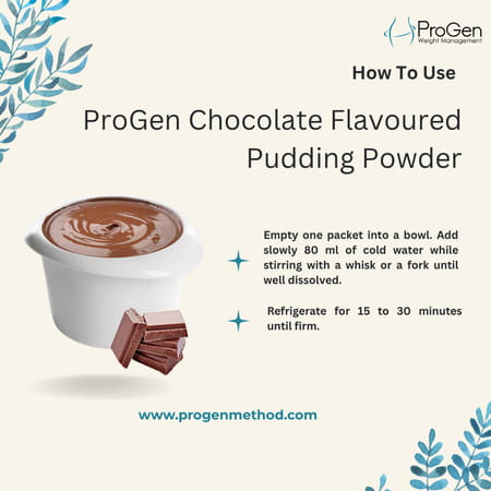 Progen Chocolate Pudding | 15 G Of Protein Per Meal | Pack Of 7 105 Gm