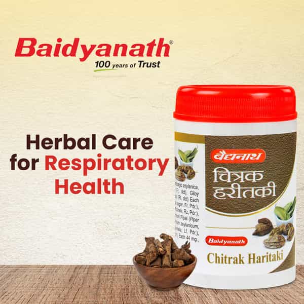 Baidyanath Ayurved Chitrak Haritaki 60G | Cough & Bronchitis Support