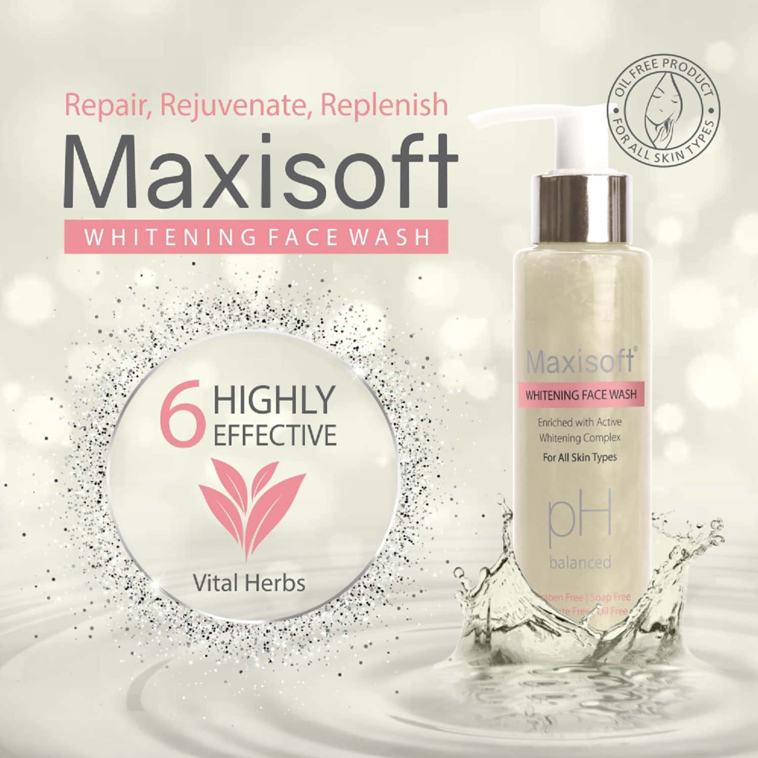 Buy MAXISOFT WHITENING FACE WASH (100 ML PACK OF 2) Online & Get Upto