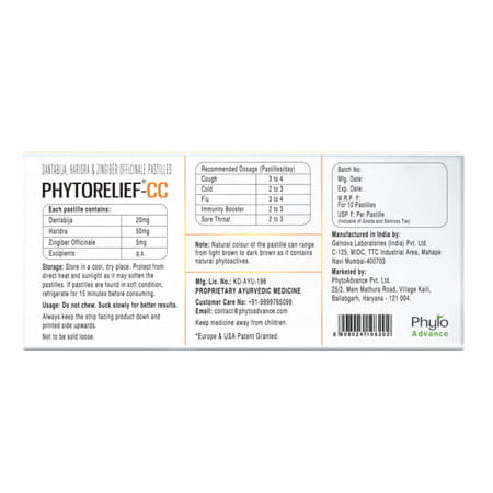 Phytorelief-Cc - Helpful In Boosting Immunity | Cough | Cold And Sore Throat | Pack Of 9