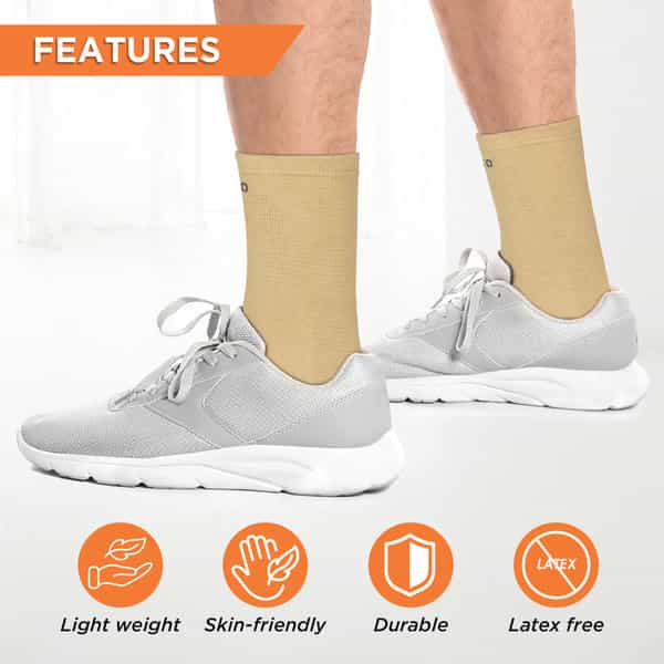 Vissco Anklet | Provides Support To The Ankle Joint & Injured Ankles - Medium (Beige)