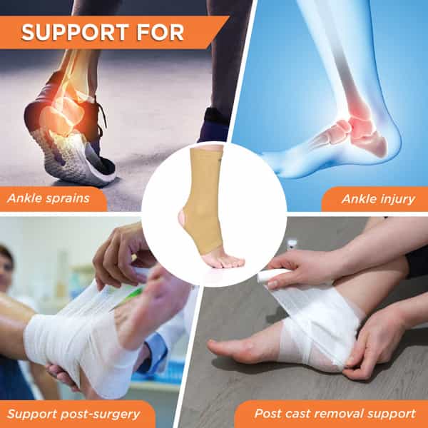 Vissco Anklet | Provides Support To The Ankle Joint & Injured Ankles - Medium (Beige)