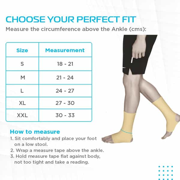 Vissco Anklet | Provides Support To The Ankle Joint & Injured Ankles - Medium (Beige)