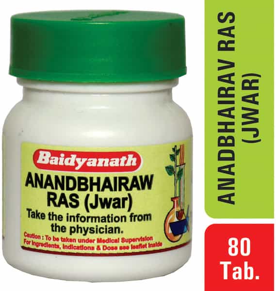 Baidyanath Asli Ayurved Anandbhairav Ras (Jwara) 80 Tablets (Pack Of 2)
