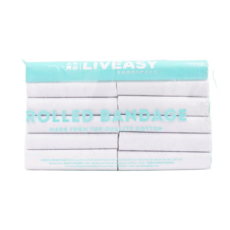 Liveasy Surgical'S Rolled Bandage Pack Of 12 10cmx3mt