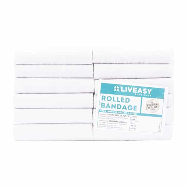 Liveasy Surgical's Rolled Bandage Pack Of 12 10Cmx3mt