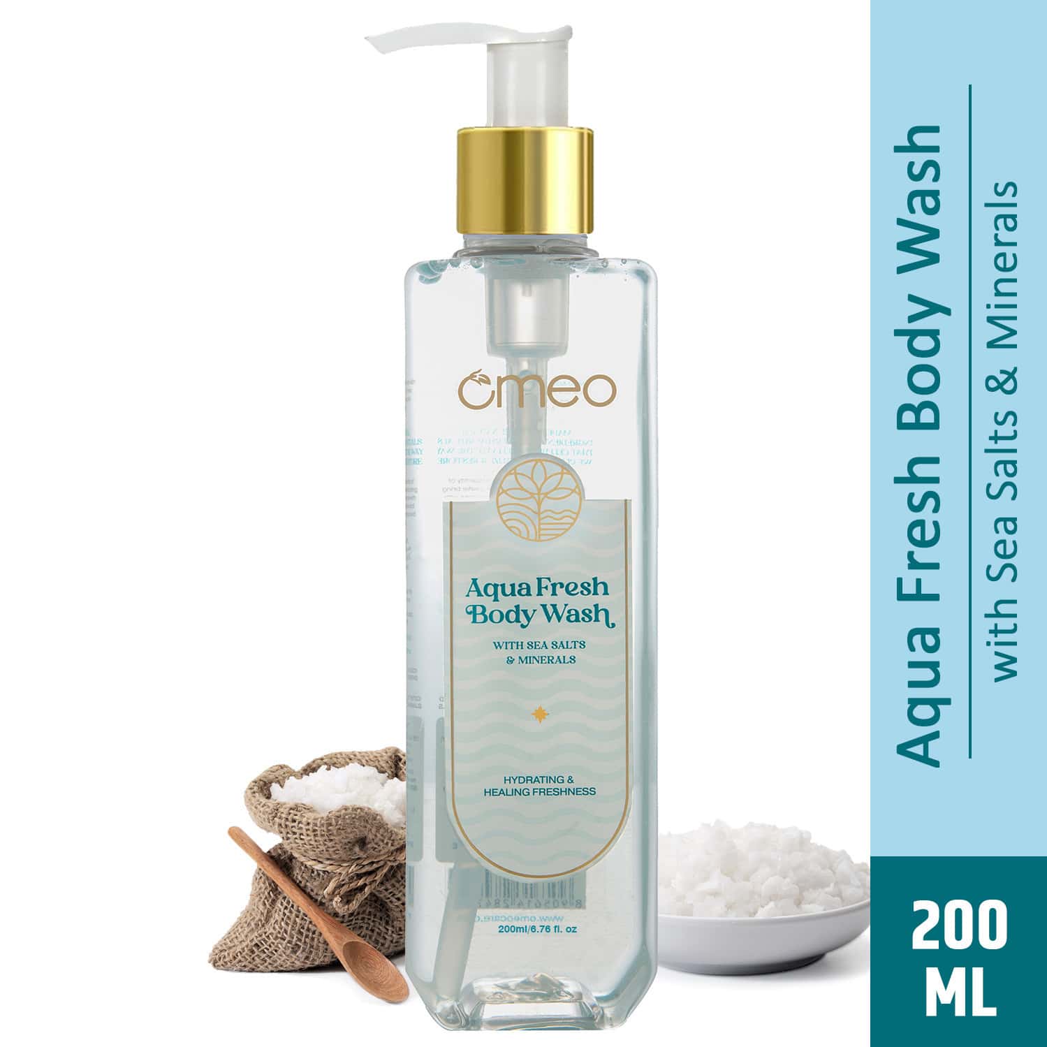 Omeo Aqua Fresh Body Wash & Shower Gel - Refreshing Ocean-Inspired Cleanse - 200ml
