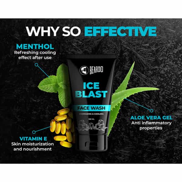 Beardo Ice Blast Facewash For Men 100Ml - Energizing And Cooling